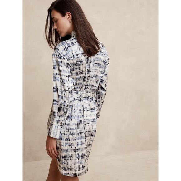 BANANA REPUBLIC NEW WITH TAGS SATIN MINI SHIRT DRESS MSRP$100 medium - Picture 2 of 8